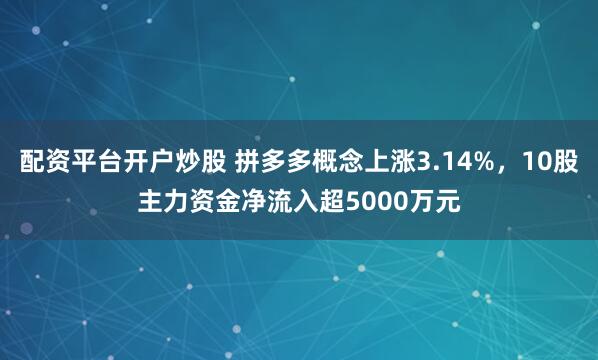 配资平台开户炒股 拼多多概念上涨3.14%，10股主力资金净流入超5000万元